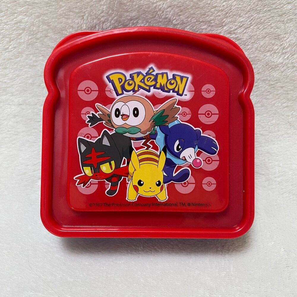Pokémon Sandwich Container Box - Red & Blue - Plastic - Kids Lunchbox - Pikachu